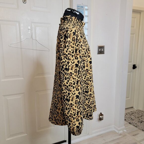 J.Crew Leopard Print Ruffle Neck Blouse Size S - Picture 4 of 8